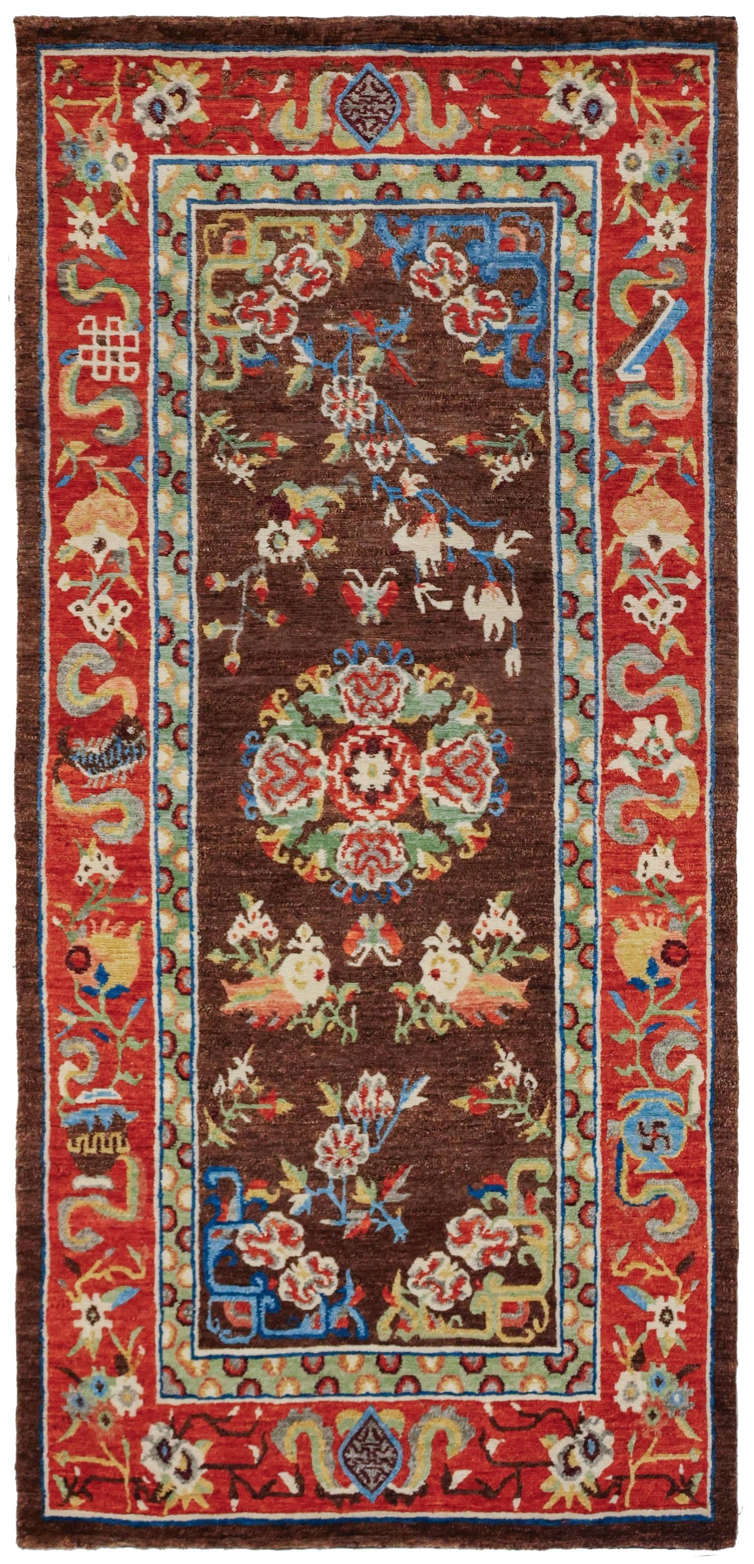 Hand Woven Traditional Tibetan Rugs, , Central Medallion