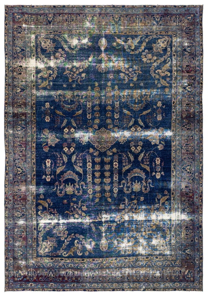 Vintage Yezd Handwoven Traditional Rug