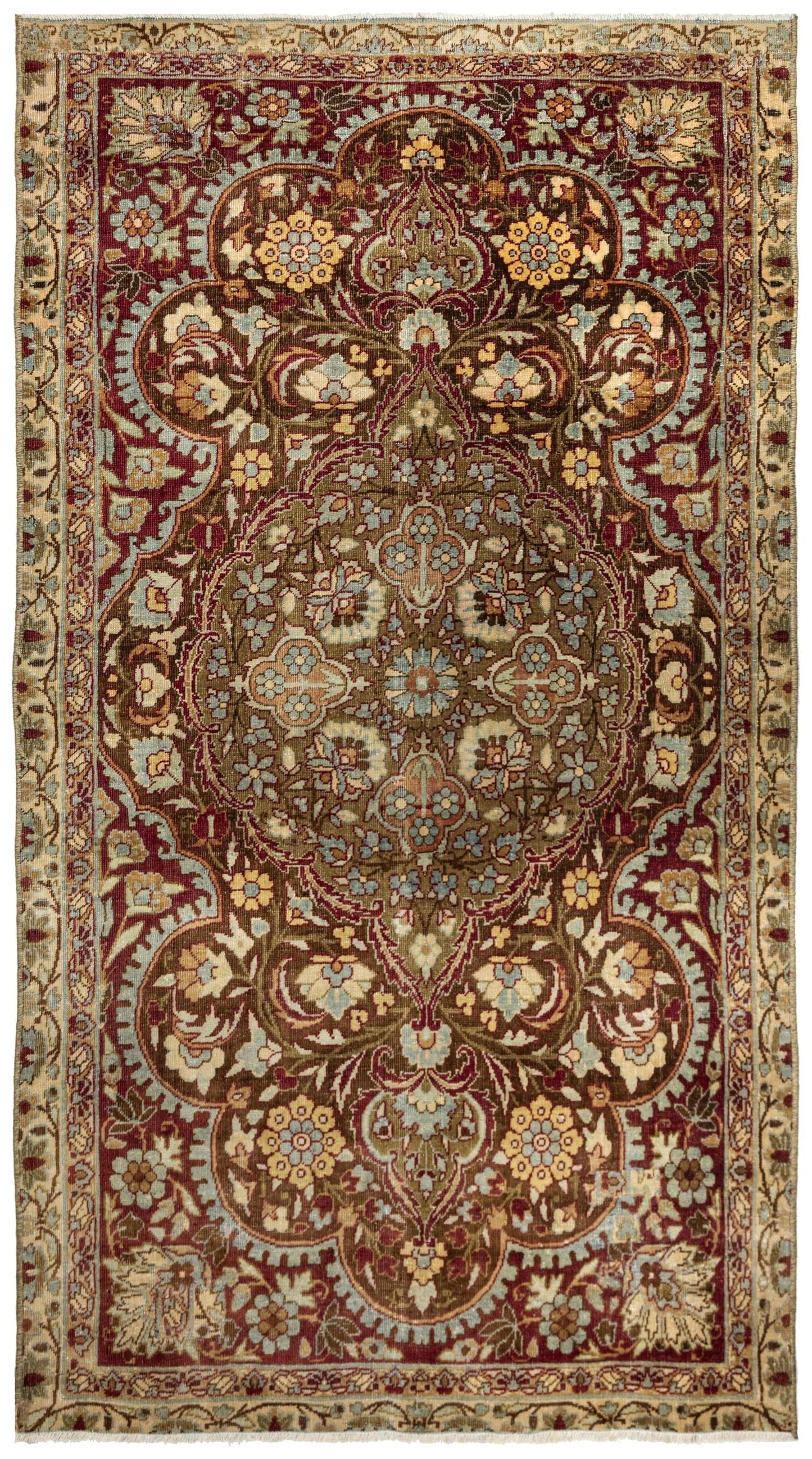 Vintage Yezd Handwoven Traditional Rug