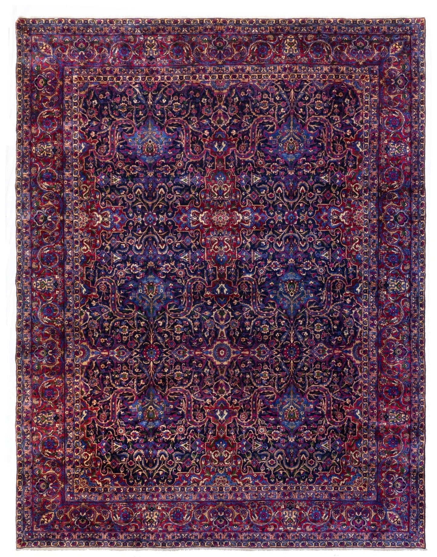 Antique Yezd Kerman Handwoven Traditional Rug