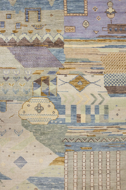 Collage Handwoven Transitional Rug, J88117