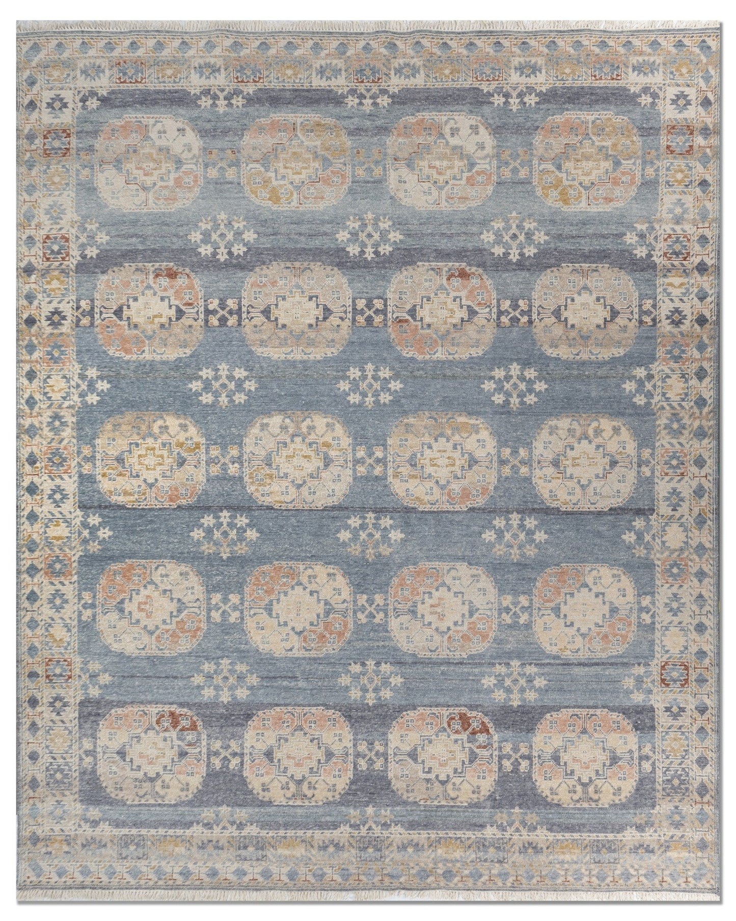  Erased Ersari Handwoven Transitional Rug