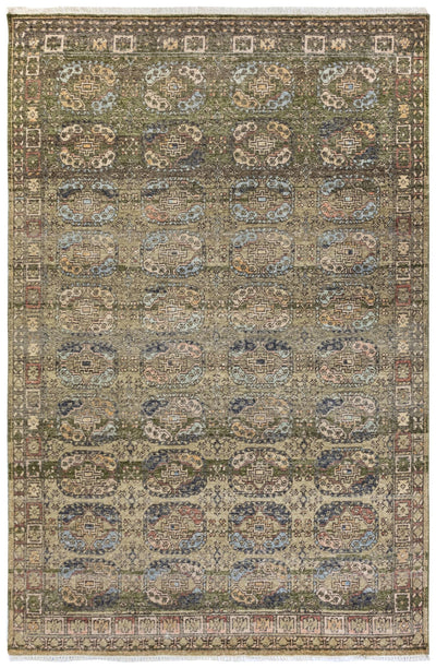 Erased Ersari Handwoven Transitional Rug