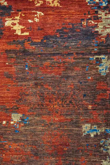 Erased Mamluk Handwoven Transitional Rug, J86193