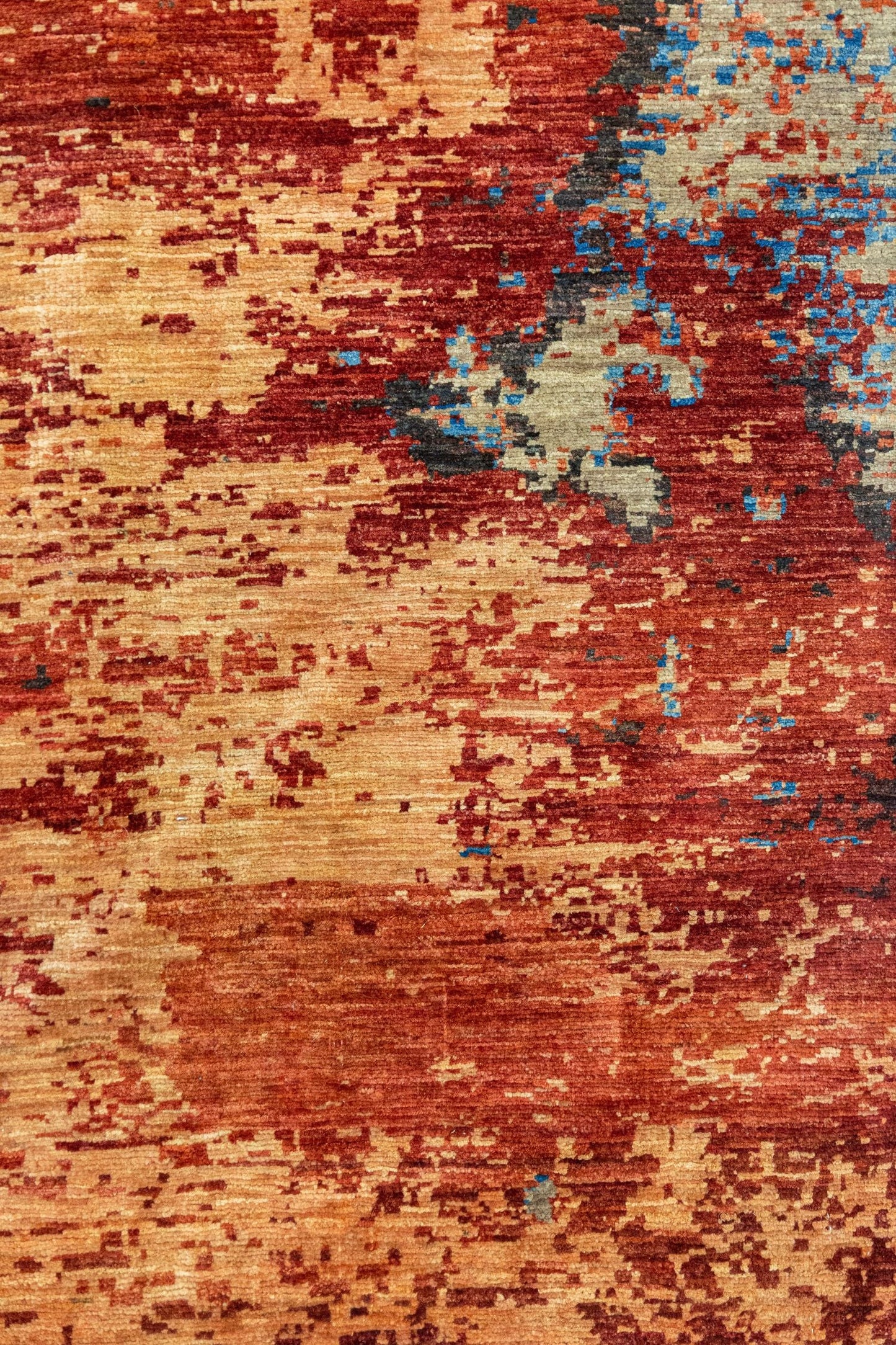 Erased Mamluk Handwoven Transitional Rug, J86203