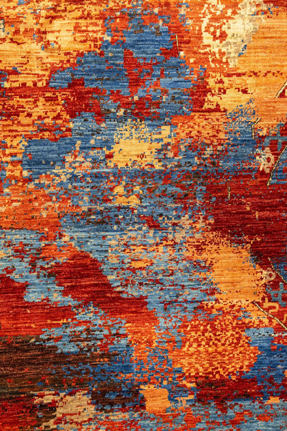 Erased Mamluk Handwoven Transitional Rug, J86203