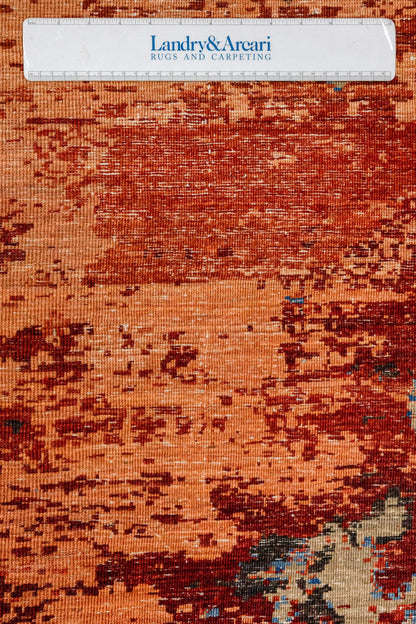 Erased Mamluk Handwoven Transitional Rug, J86203