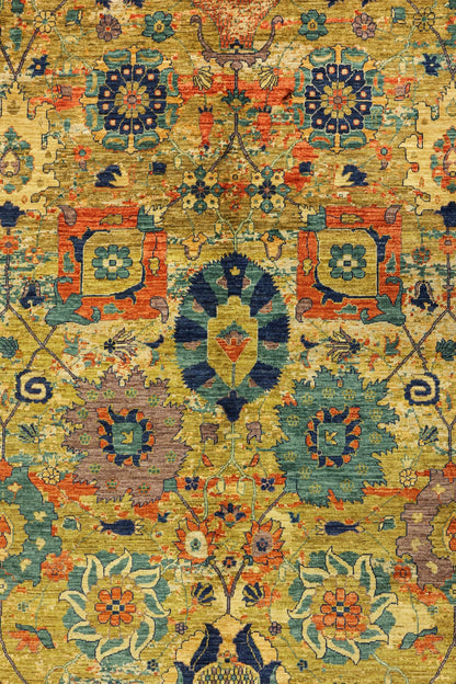 Erased Vase Handwoven Transitional Rug, J81106