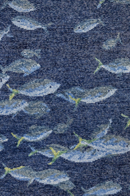 Fish School Handwoven Transitional Rug, J87570