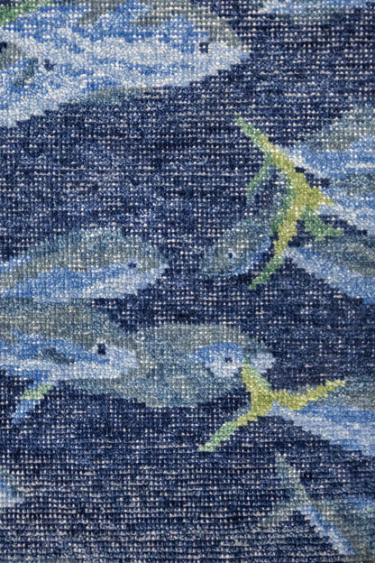 Fish School Handwoven Transitional Rug, J87570