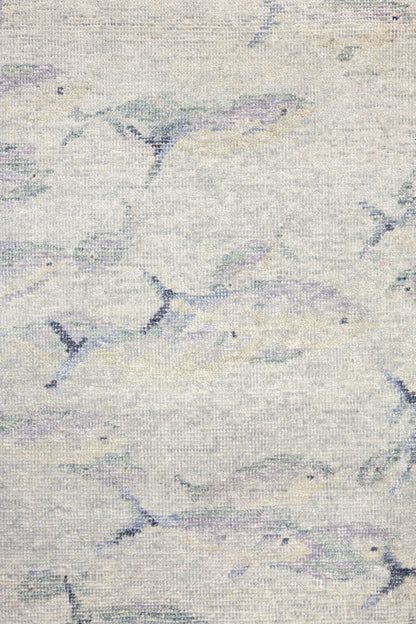 Fish School Handwoven Transitional Rug, J87622