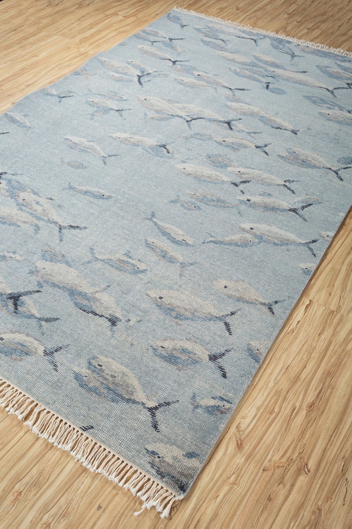 Fish School Handwoven Transitional Rug, J87641