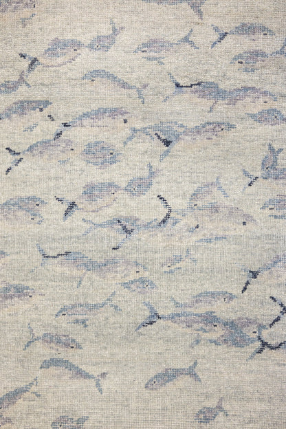 Fish School Handwoven Transitional Rug, J87641