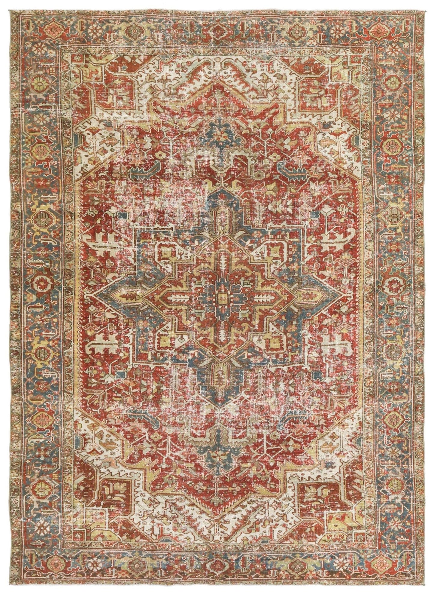 Vintage Heriz Handwoven Transitional Rug