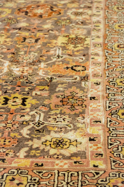 Vintage Hooked Harshang Handwoven Transitional Rug, J87194