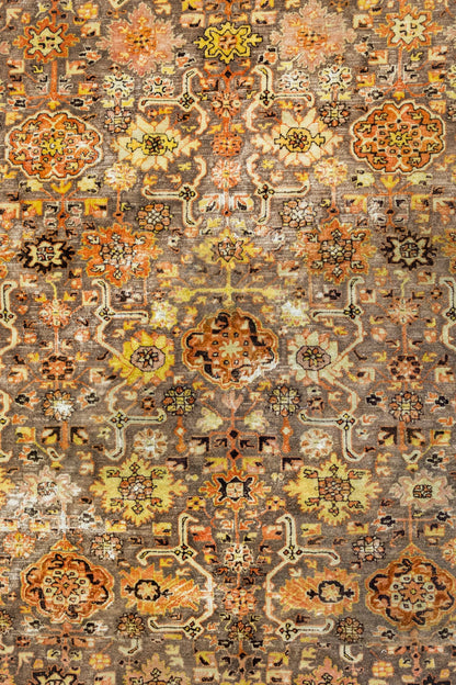 Vintage Hooked Harshang Handwoven Transitional Rug, J87194