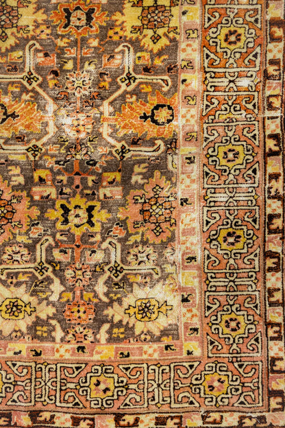 Vintage Hooked Harshang Handwoven Transitional Rug, J87194
