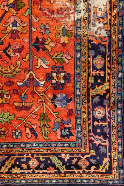 Vintage Hooked Heriz Handwoven Transitional Rug, J87193