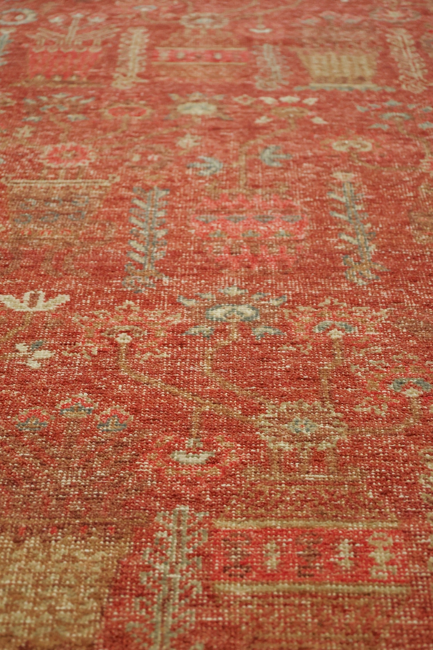 Khotan Vase Handwoven Transitional Rug, J70431