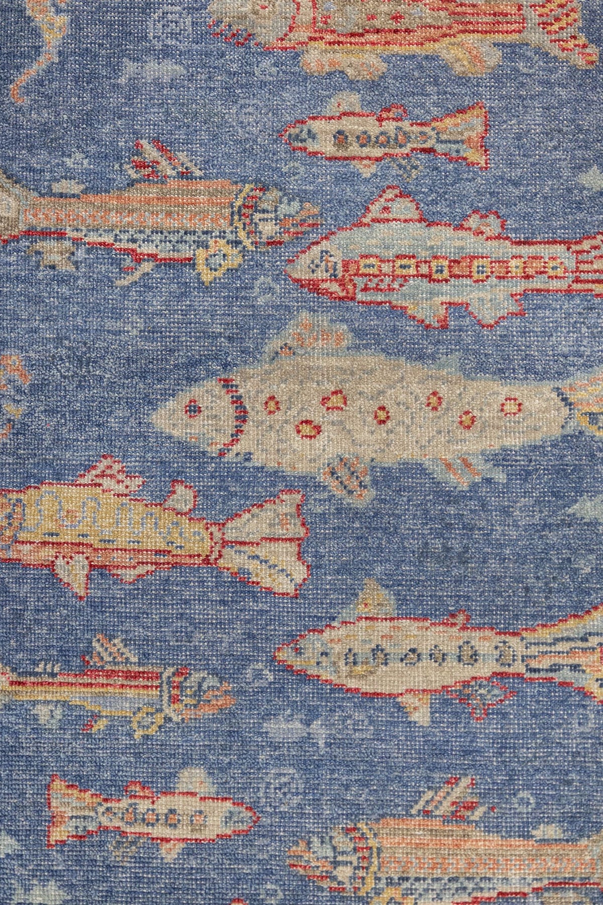 Large Fish Handwoven Transitional Rug, J87619