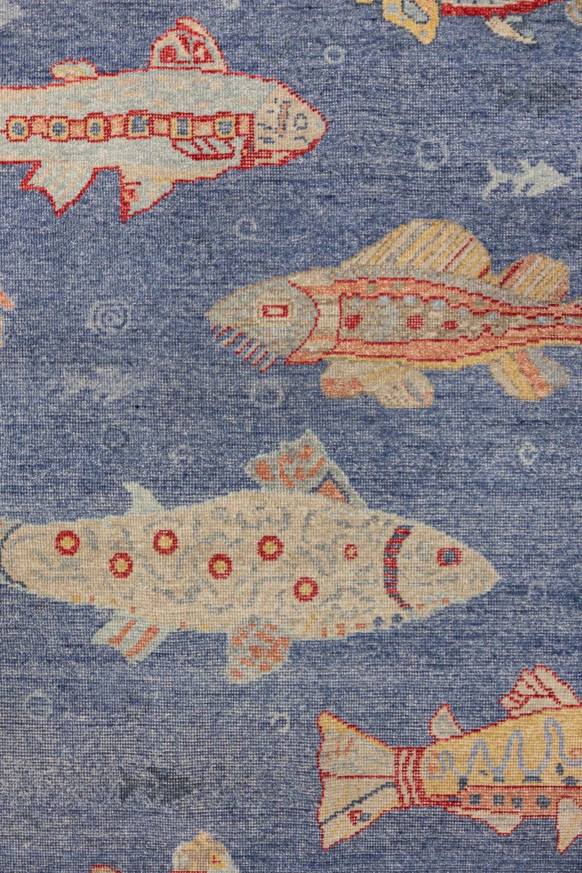 Large Fish Handwoven Transitional Rug, J87624