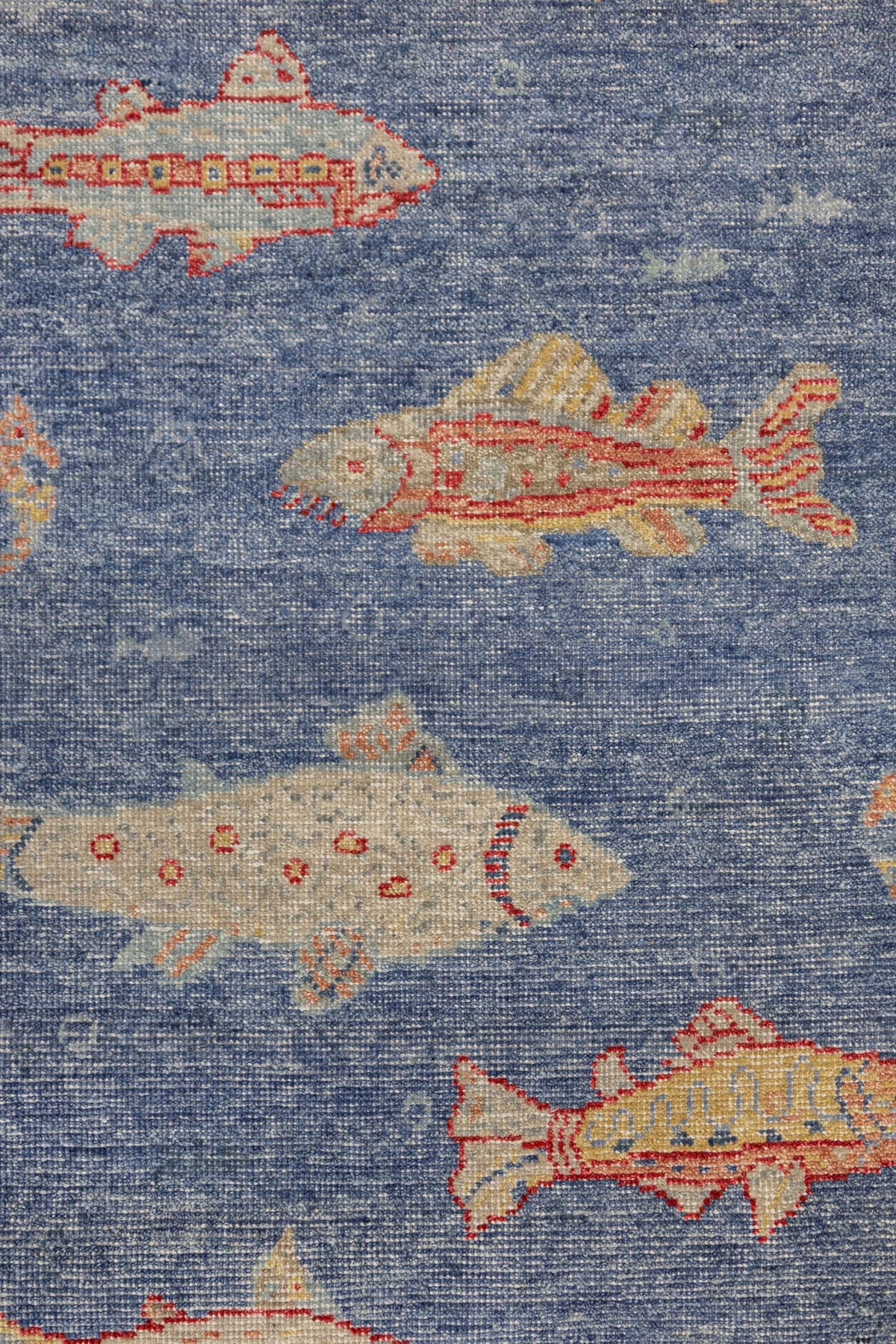 Large Fish Handwoven Transitional Rug, J87647