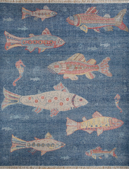 Large Fish Handwoven Transitional Rug