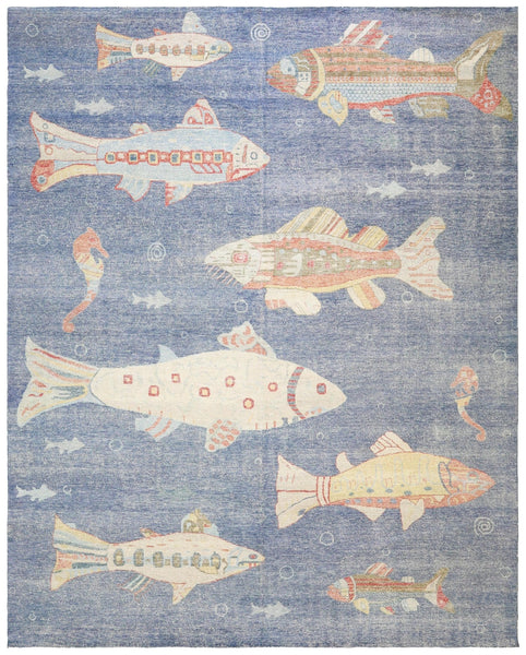Large Fish Handwoven Transitional Rug