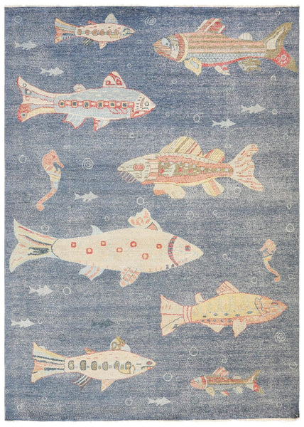 Large Fish Handwoven Transitional Rug