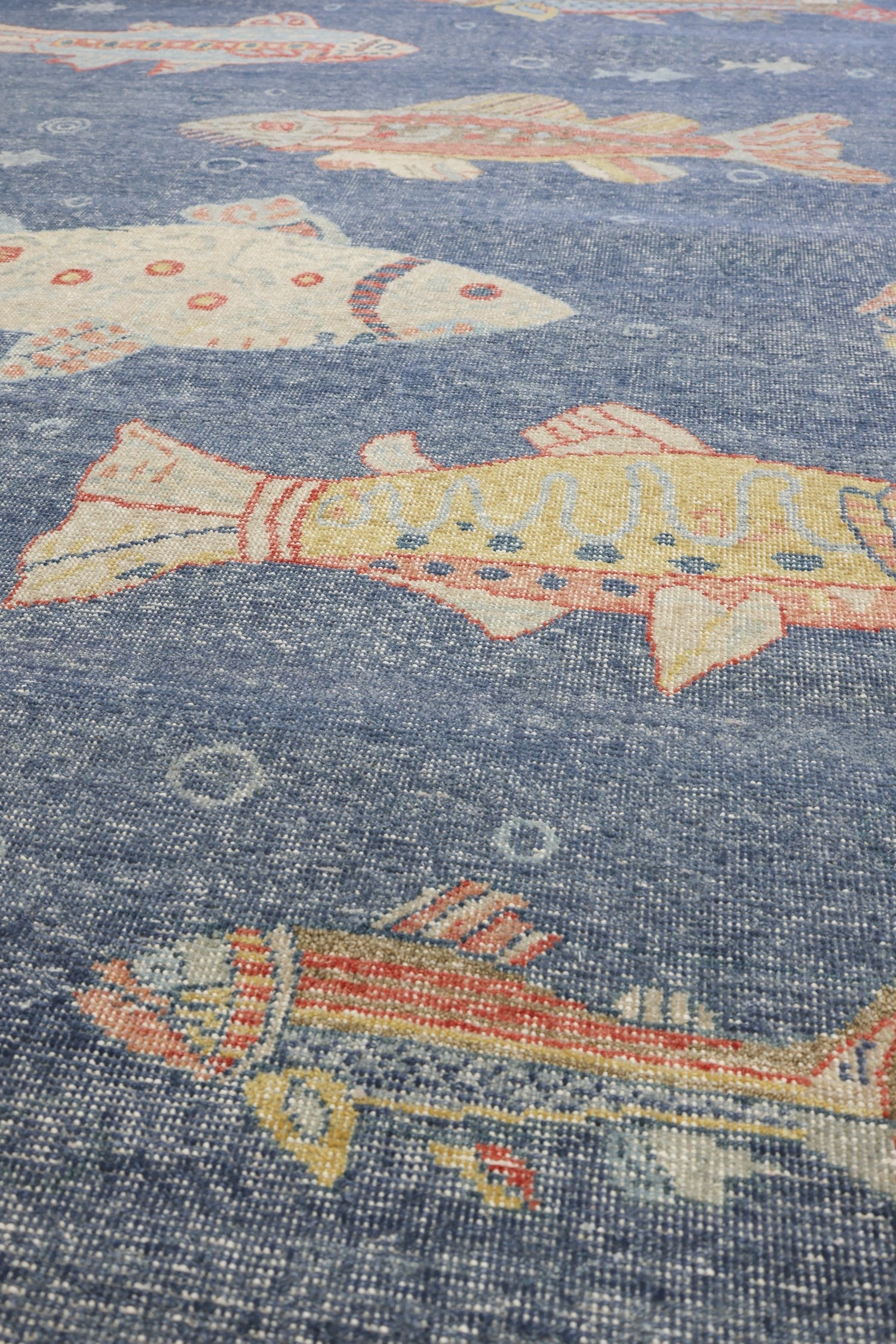 Large Fish Handwoven Transitional Rug | Landry & Arcari