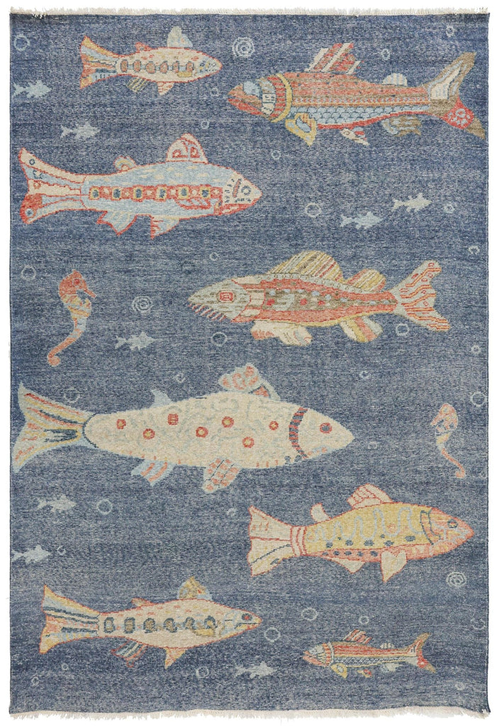 Large Fish Handwoven Transitional Rug | Landry & Arcari