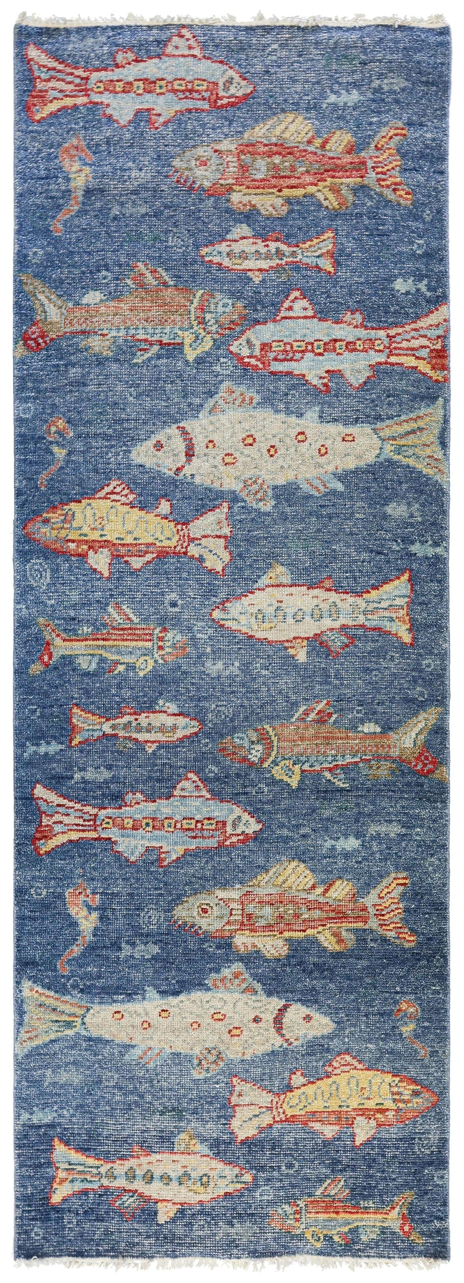 Large Fish Handwoven Transitional Rug | Landry & Arcari – Landry ...