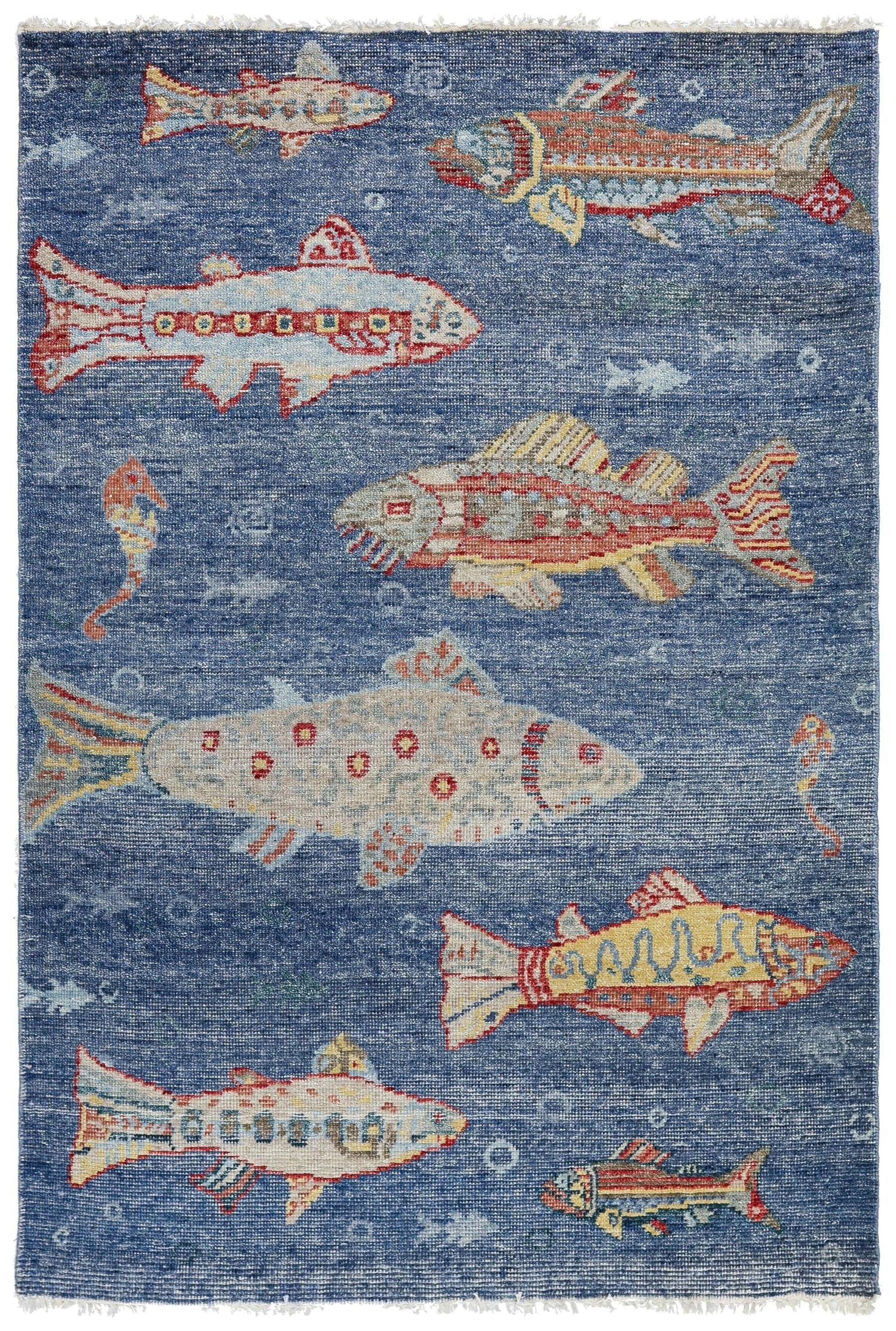 Large Fish Handwoven Transitional Rug | Landry & Arcari – Landry ...