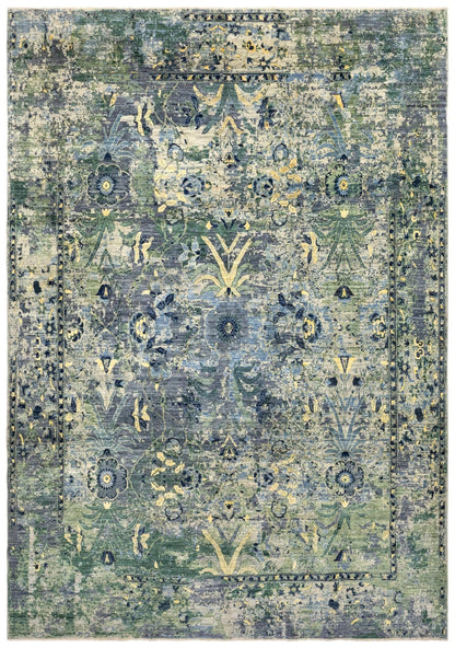 Moghul Erased Handwoven Transitional Rug