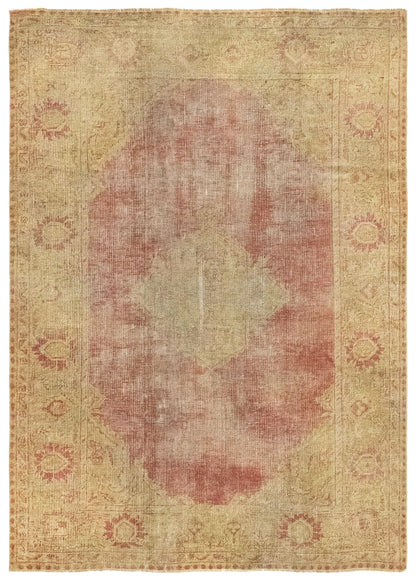 Vintage Oushak Handwoven Transitional Rug