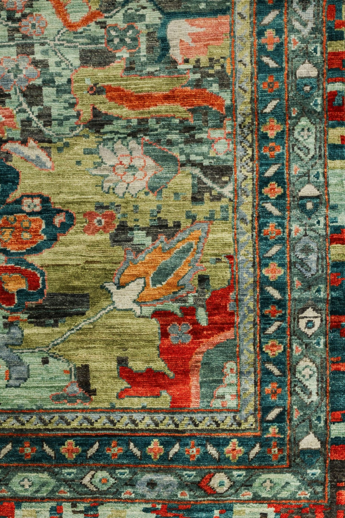 Palmette Handwoven Transitional Rug, J81094