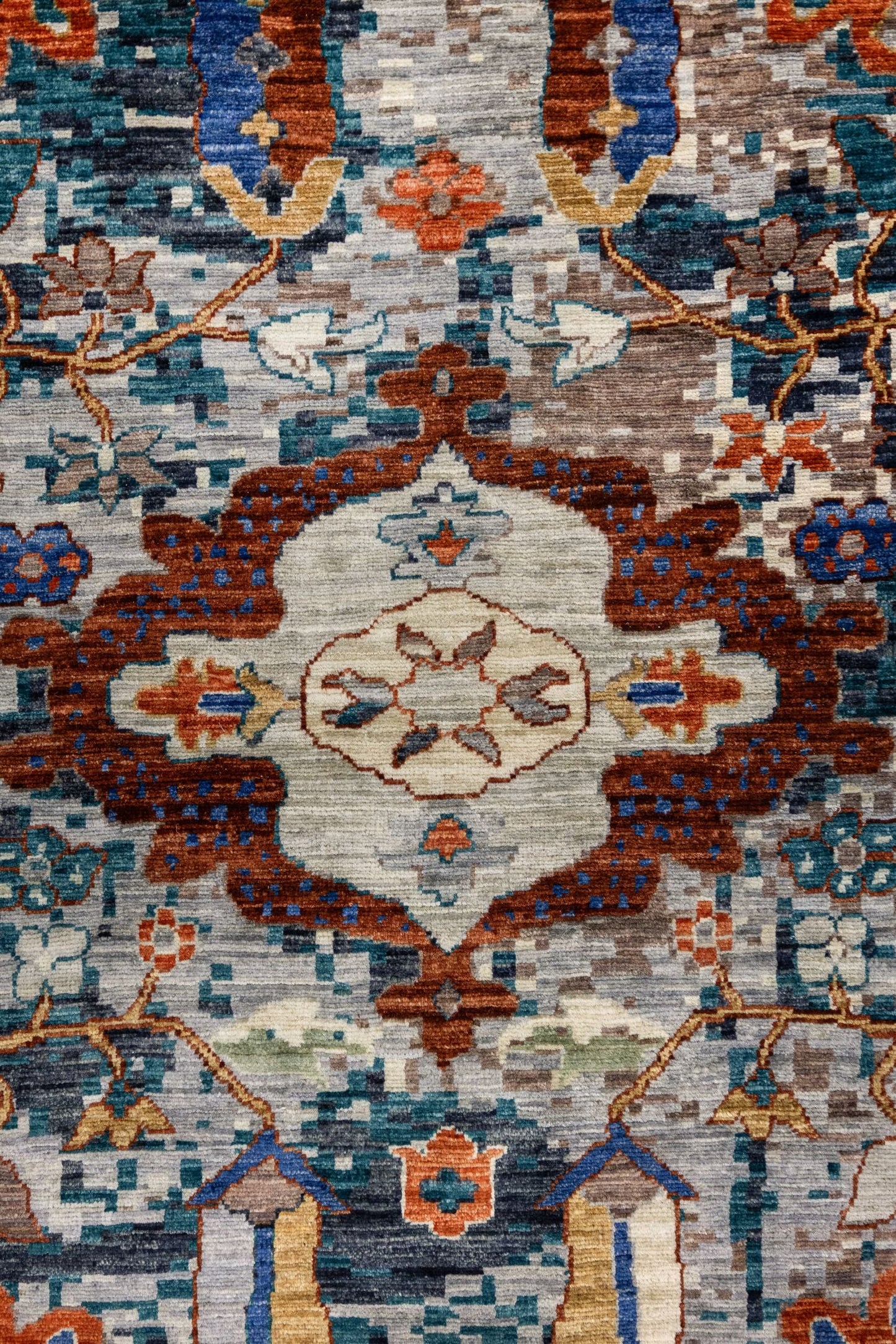 Palmette Handwoven Transitional Rug, J86072