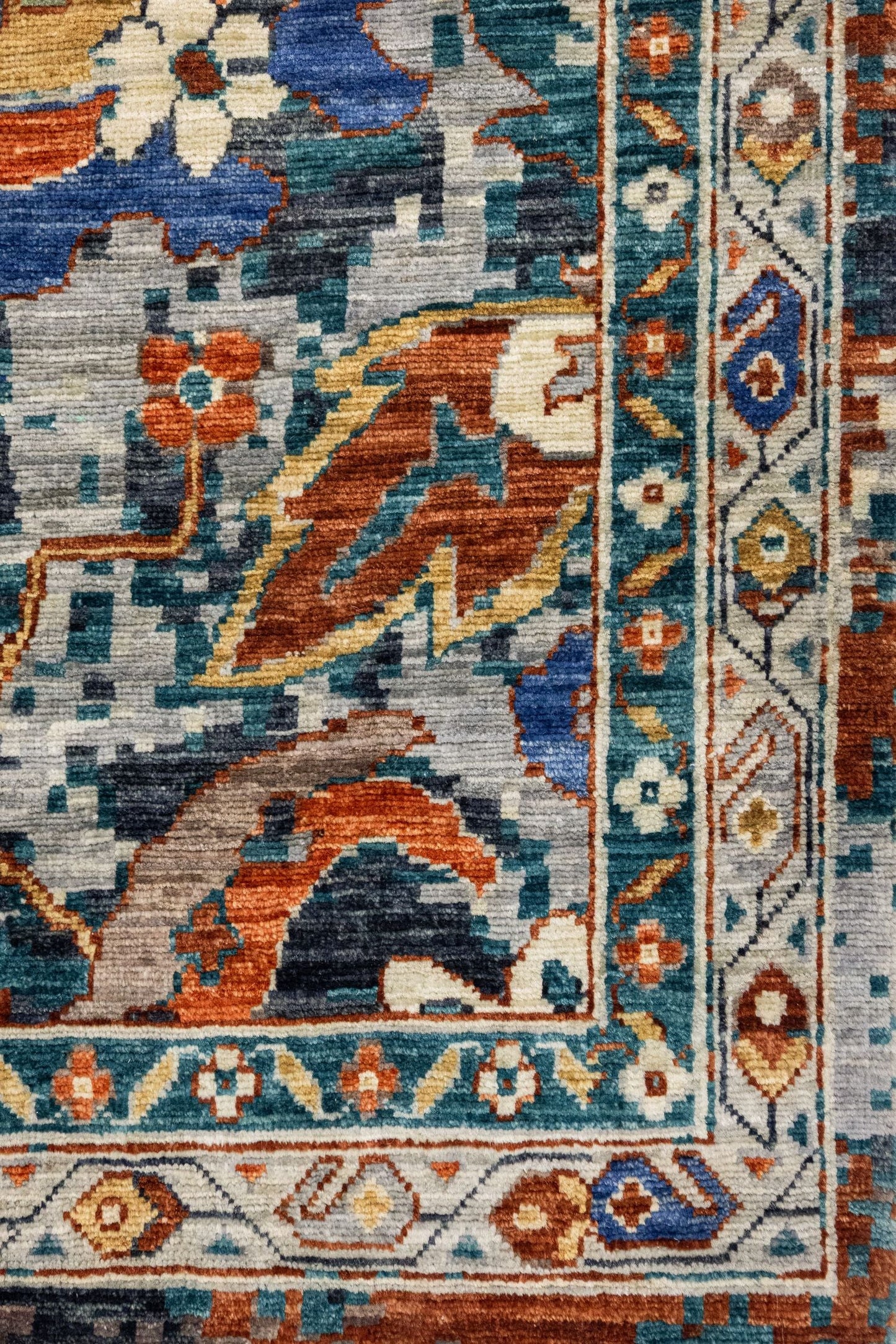 Palmette Handwoven Transitional Rug, J86072