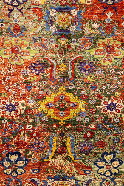 Palmette Handwoven Transitional Rug, J87747