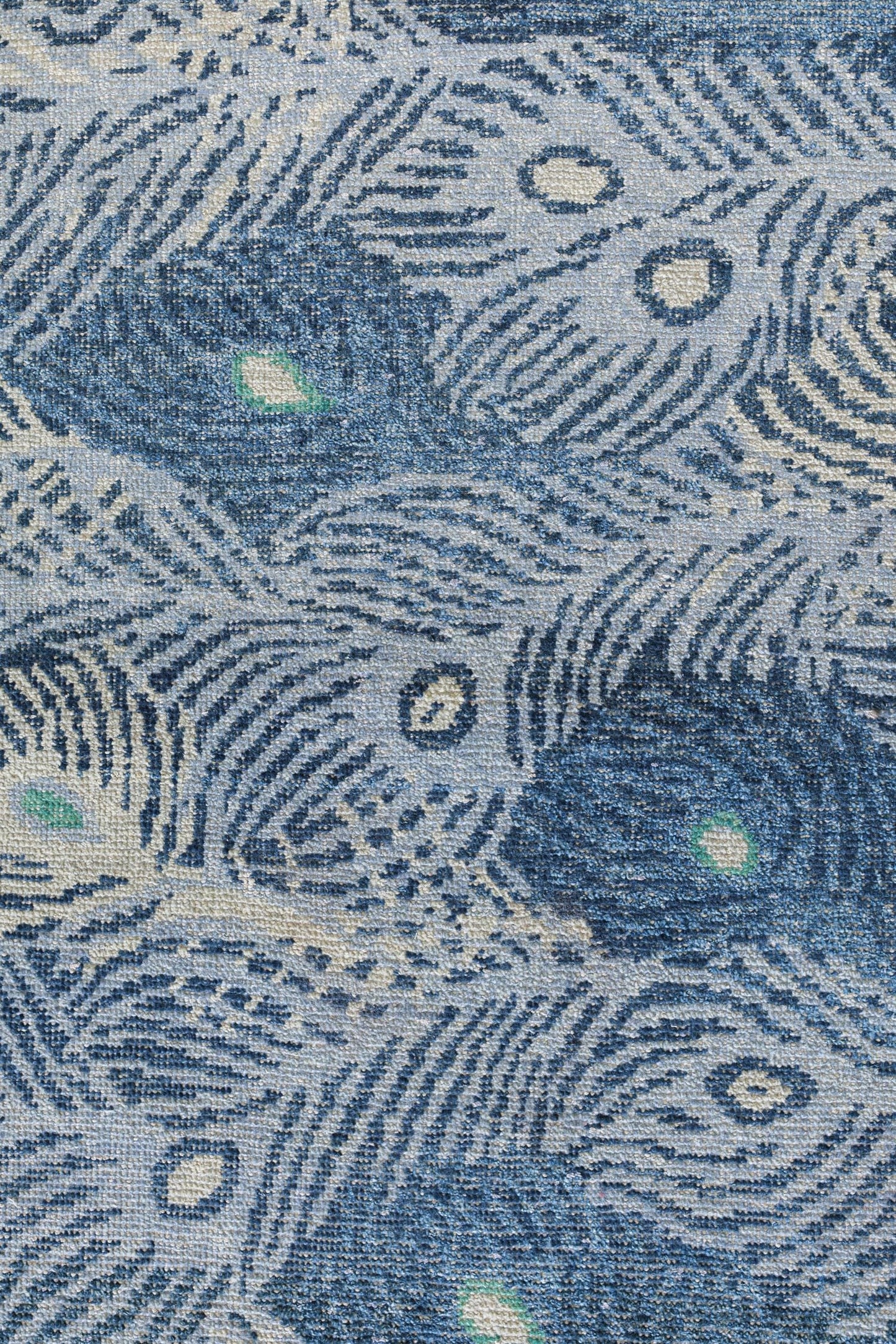 Peacock Feather Handwoven Transitional Rug, J79986