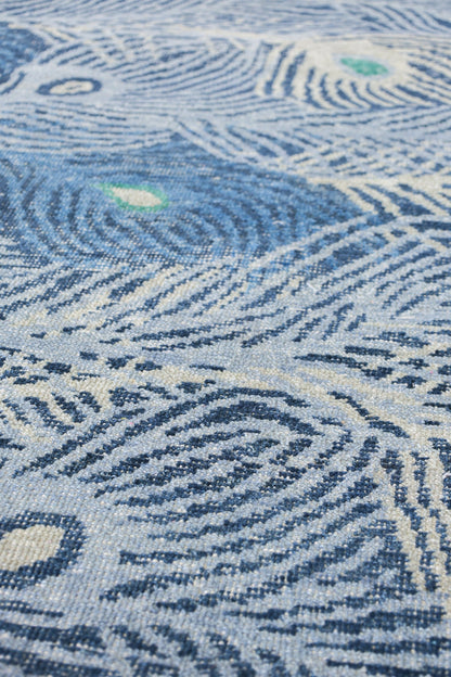 Peacock Feather Handwoven Transitional Rug, J79990