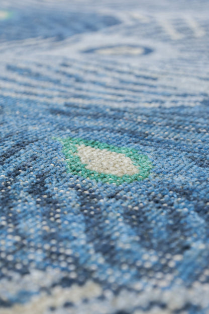 Peacock Feather Handwoven Transitional Rug, J79990