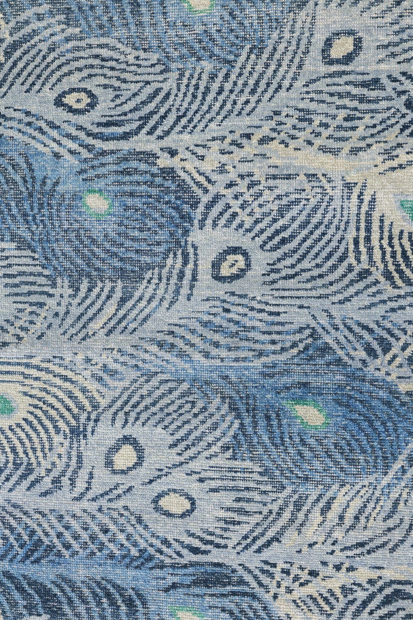 Peacock Feather Handwoven Transitional Rug, J79990