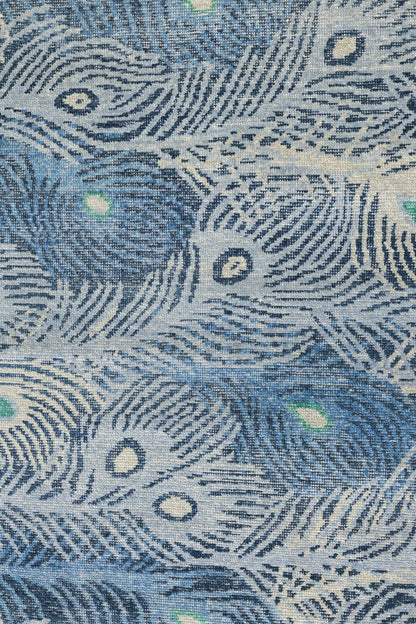 Peacock Feather Handwoven Transitional Rug, J79990