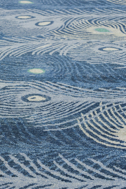 Peacock Feather Handwoven Transitional Rug, J79994