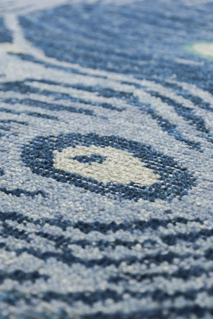 Peacock Feather Handwoven Transitional Rug, J79994