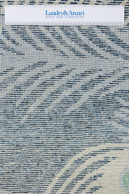 Peacock Feather Handwoven Transitional Rug, J79994