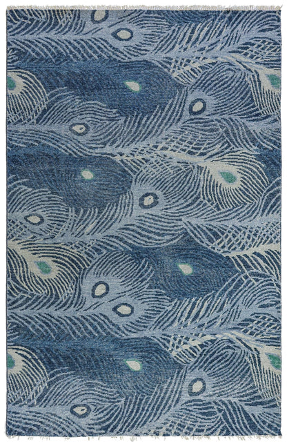 Peacock Feather Handwoven Transitional Rug