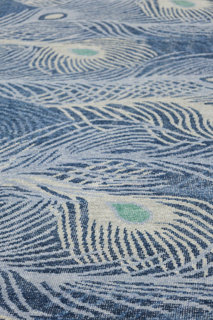 Peacock Feather Handwoven Transitional Rug, J80016