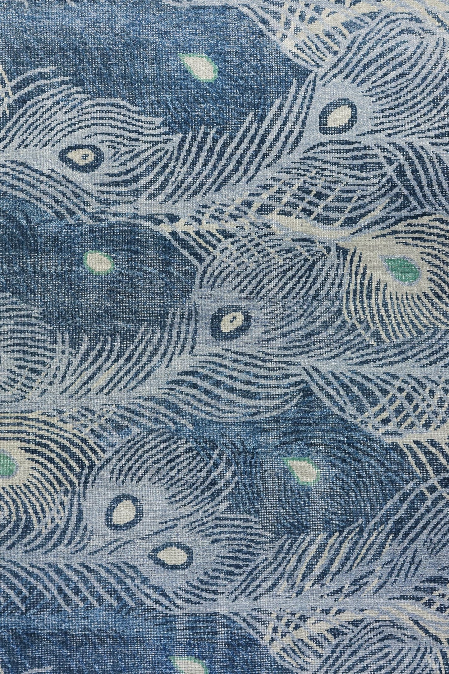 Peacock Feather Handwoven Transitional Rug, J80016